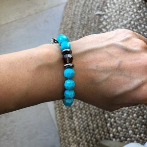 Swarovski Turquoise Beaded Tassel Bracelet 🦋